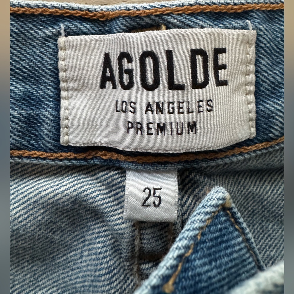 Agolde Jamie High Rise Classic Distressed Ripped Knee Jeans 25 - Picture 6 of 7